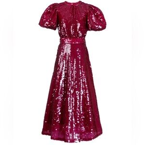 CeliaB Burgundy Sequin Midi Dress